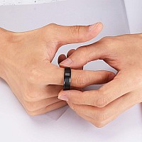 King Will 7Mm Stainless Steel Ring Black Plated Matte Finishpolished Beveled Edge With Laser Etched I Love You 12