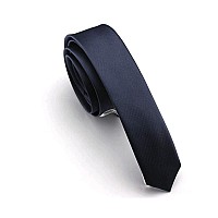 Jemygins 158 Navy Tie Silk Skinny Ties For Men Slim Necktie4Cm