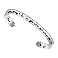 Gifts For Her Inspirational Bracelets For Women Teen Girl Gifts Girls Bracelet Motivational Quotes Engraved Cuff Bangle Stainles