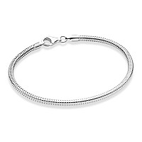 Miabella Solid 925 Sterling Silver Italian 3Mm Snake Chain Bracelet For Women Men Teen Girls Charm Bracelet Made In Italy Len