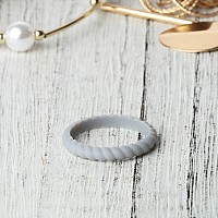 Thunderfit Thin Braided Silicone Wedding Ring For Women 1 Ring Ash Grey 45 5 157Mm