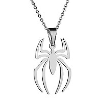 Rzcxbs Spider Pendant Necklace Lightweight Surgical Stainless Steel Charm Spider Clavicle Chains For Boys Girls Womensilver