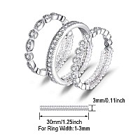 Jewelrypalace 14K Gold Plated 925 Sterling Silver Rings For Women Cubic Zirconia Promise Rings For Her Stackable Wedding Bands