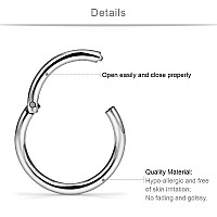 Scerring 3Pcs 16G Stainless Steel Hinged Clicker Segment Septum Nose Lip Ring Hoop Nipple Cartilage Tragus Sleeper Earrings Body