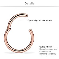 Scerring 10Pcs 16G Stainless Steel Hinged Clicker Segment Septum Nose Lip Ring Hoop Nipple Cartilage Tragus Sleeper Earrings Bod