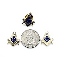 3Pcs Freemason Square And Compass With Rhinestone Lapel Pin Masonic Blue Lodge Master Mason 3Rd Degree