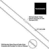 Kooljewelry Sterling Silver Round Cable Chain Necklace 21 Mm 24 Inch