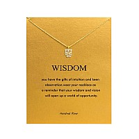 Baydurcan Friendship Owl Necklace With Message Card Gift Card Gold Owl