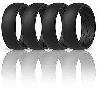 Thunderfit Silicone Wedding Rings For Men 4 Rings 4 Black Rings 758 182Mm