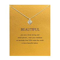 Hundred River Rose Necklace Rose Pendant Chain Necklace With Message Card Gift Card Roses