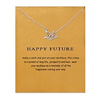 Lang Xuan Message Card Heart Pendant Necklace Friendship Unicorn Good Luck Elephant Pendant Chain Necklace With Gift Card