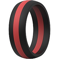 Thunderfit Silicone Wedding Ring For Men 1 Ring Red Black 14515 2382Mm