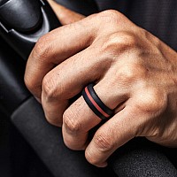 Thunderfit Silicone Wedding Ring For Men 1 Ring Red Black 14515 2382Mm