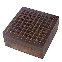 Wooden Perforated Box Brass Inlaid