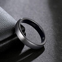 4Mm Thin Tungsten Carbide Rings For Women Men Engraved I Love You Wedding Band Brushed Black Comfort Fit Size 8