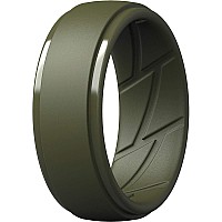 Thunderfit Silicone Ring Men Breathable With Air Flow Grooves 10Mm Wide 25Mm Thick Olive Green Size 10511206Mm