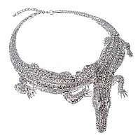 Fashion Silvergoldrose Gold Adjustable Snakecrocodile Alligatorscorpion Chain Choker Collar Statement Bib Necklacejewelry S