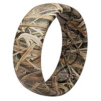 Groove Life Mossy Oak Blades Camo Silicone Ring Breathable Rubber Wedding Rings For Men Lifetime Coverage Unique Design Comfo