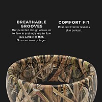 Groove Life Mossy Oak Blades Camo Silicone Ring Breathable Rubber Wedding Rings For Men Lifetime Coverage Unique Design Comfo