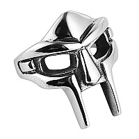 Hzman Mens Gothic Biker Punk Vintage Stainless Steel Ring Spartan Mask Helmet Nordic Pagan Viking Rings