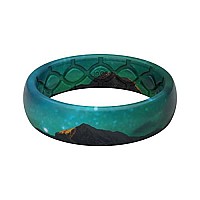 Groove Life Aspire Aurora Silicone Ring Breathable Rubber Wedding Rings For Women Lifetime Coverage Unique Design Comfort Fit