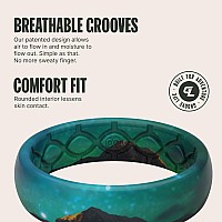 Groove Life Aspire Aurora Silicone Ring Breathable Rubber Wedding Rings For Women Lifetime Coverage Unique Design Comfort Fit