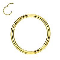 Fansing Titanium Nose Rings Gold Nose Hoop 14G 13Mm Piercing Hoop For Cartilage Helix Septum Jewelry 14 Gauge