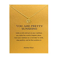 Baydurcan Sun Necklace With Message Card Gift Card Gold Abstract Sun