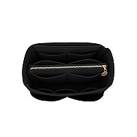 Lexsion Felt Purse Bag Organizer Insert With Zipper Bag Tote Shaper Fit Speedy Neverful Pm Mm 8021 Black L2