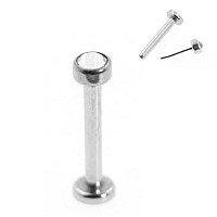 Newkeepsr 2Pcs08Mm20G G23 Titanium Press Fit Threadless Push Pop In 20Mm Flat Gem Top Flatback Labret Lip Monroe Stud Tragu