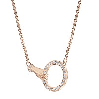 SWAROVSKI Rose-Gold Necklace with Hand Motif & White Crystals