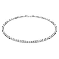 Swarovski Tennis Deluxe Allaround Tennis Necklace With Clear Swarovski Crystals On A Rhodium Setting With Included Extender