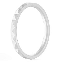 Thunderfit Thin And Stackable Silicone Ring Wedding Band For Women Diamond Pattern 1 Ring White 11512 213Mm