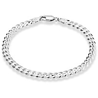 Miabella 925 Sterling Silver Italian 5Mm Solid Diamondcut Cuban Link Curb Chain Bracelet For Men Women Made In Italy Length 6