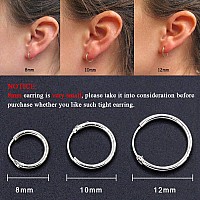 Sterling Silver Hoop Earrings For Women Men Girls Hypoallergenic Cartilage Earring Endless Small Hoop Earrings Set 3 Pairs Tra