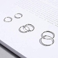 Sterling Silver Hoop Earrings For Women Men Girls Hypoallergenic Cartilage Earring Endless Small Hoop Earrings Set 3 Pairs Tra