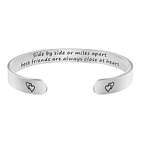 Joycuff Bff Bracelet Friendship Jewelry Best Friend Moving Away Gift Side By Side Or Miles Apart Best Friends Are Forever Close