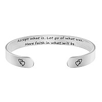 Joycuff Christian Bracelets For Women Inspirational Encouragement Gift Accept What Is Let Go Of What Was Have Faith In What Wi