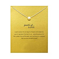 Hundred River Pearl Necklace Pendant Chain Necklace With Message Card Gift Card Pearl S