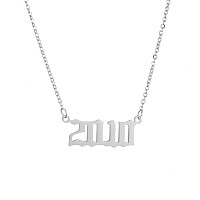 Brithday Women Silver Number Year Necklace Number Year Necklace Birthday Pendant For Girl Number Birth Year Necklace For Women G