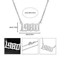 Brithday Women Silver Number Year Necklace Number Year Necklace Birthday Pendant For Girl Number Birth Year Necklace For Women G