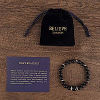 Believe London Onyx Gemstone Bracelet Healing Bracelet Chakra Bracelet Anxiety Crystal Natural Stone Men Women Stress Relief Rei