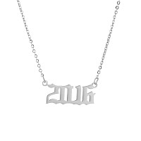 Brithday Women Silver Number Year Necklace Number Year Necklace Birthday Pendant For Girl Number Birth Year Necklace For Women G