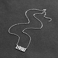 Brithday Women Silver Number Year Necklace Number Year Necklace Birthday Pendant For Girl Number Birth Year Necklace For Women G