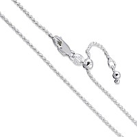 Sterling Silver Adjustable Diamondcut Rope Chain 15Mm Solid 925 Italy New Necklace 30