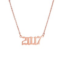 Skqir Brithday Women Gold Number Year Necklace Number Year Necklace Birthday Pendant For Girl Number Birth Year Necklace For Wom