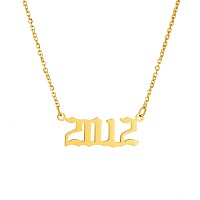 Skqir Brithday Women Gold Number Year Necklace Number Year Necklace Birthday Pendant For Girl Number Birth Year Necklace For Wom