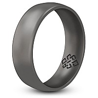 Knot Theory Dark Silver Silicone Ring For Men Women Breathable Comfort Fit 6Mm Wedding Band Size 11