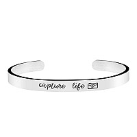 Joycuff Capture Life Photographer Gift Photo Grad Jewelry Camera Jewelry Mantra Cuff Bangle Bracelet