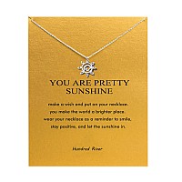 Hundred River Sun Necklace With Message Card Gift Card Abstract Sun S